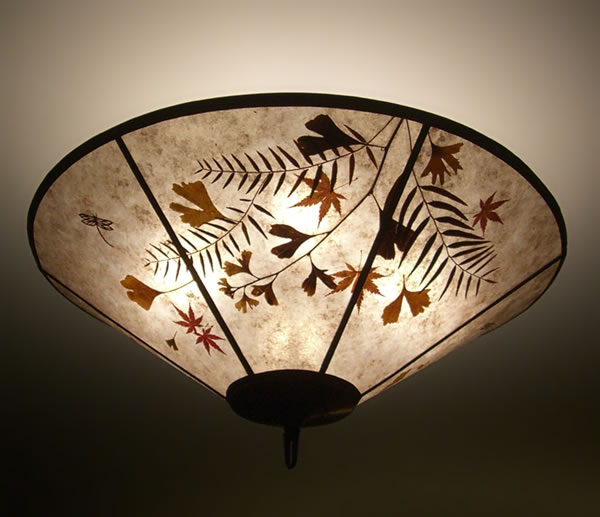 Eindeloos Pijnstiller Hedendaags Natural Mica dragonfly & leaf lamp shade | Sue Johnson Custom Lamps & Shades