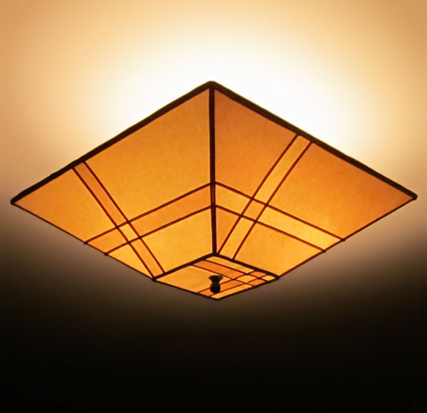 Pieced Parchment Paper Square Ceiling Lamp Shade