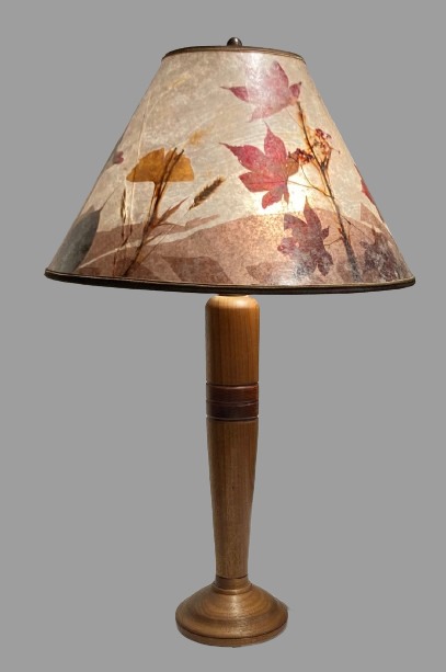 Lamp 10B, Hand-turned walnut and bubinga wood lamp