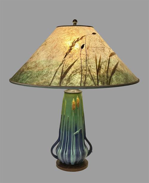 Sue Johnson 15 H Hand-thrown ceramic "Cherokee Marsh" Lamp