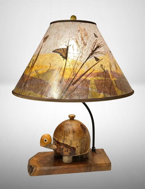 Sue Johnson 16F wooden Turtle Box Lamp