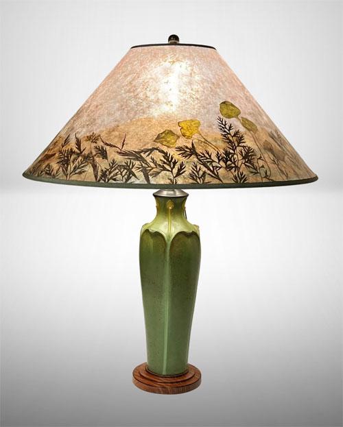 Sue Johnson 16H ceramic "Amaryllis Twist" Lamp